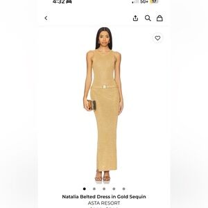 Asta Resort Gold Sequin Maxi Dress